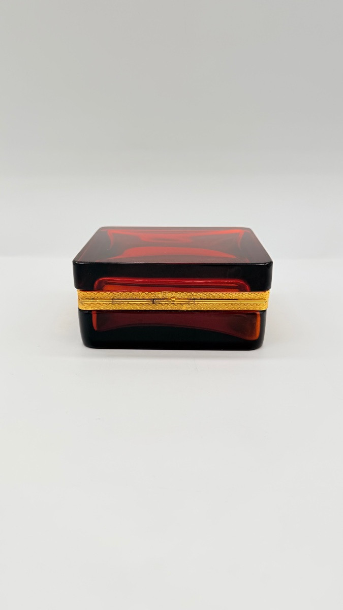 French Glass Casket Box With Bronze Mount-photo-4