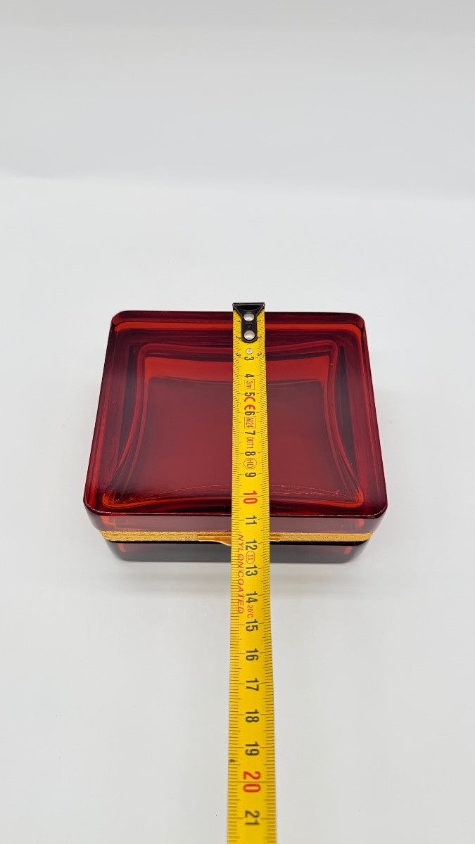 French Glass Casket Box With Bronze Mount-photo-2
