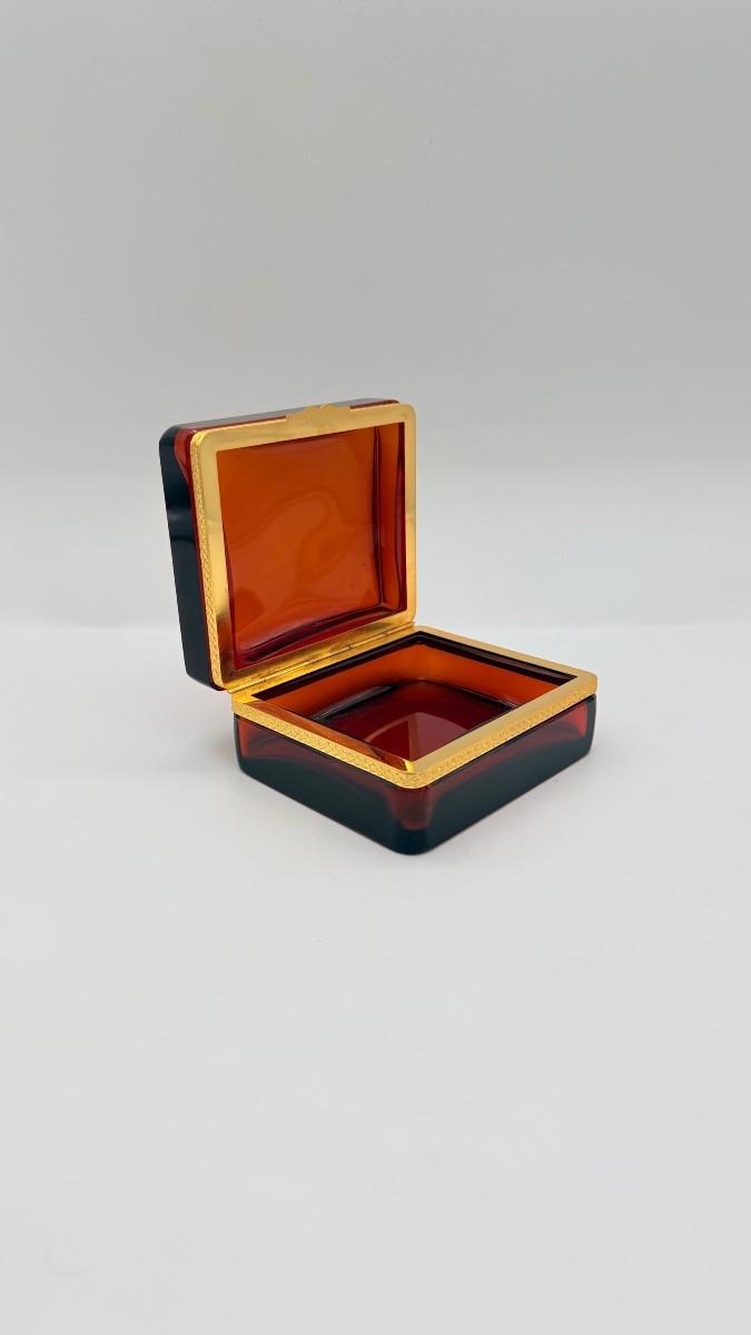 French Glass Casket Box With Bronze Mount-photo-6