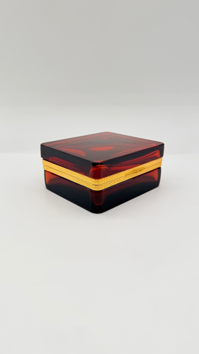 French Glass Casket Box With Bronze Mount-photo-8