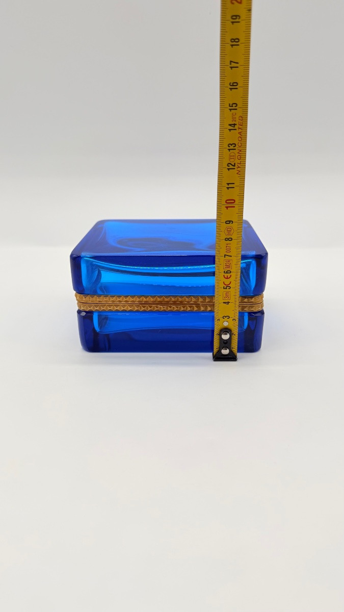 Boîte en cristal français bleu saphir-photo-1