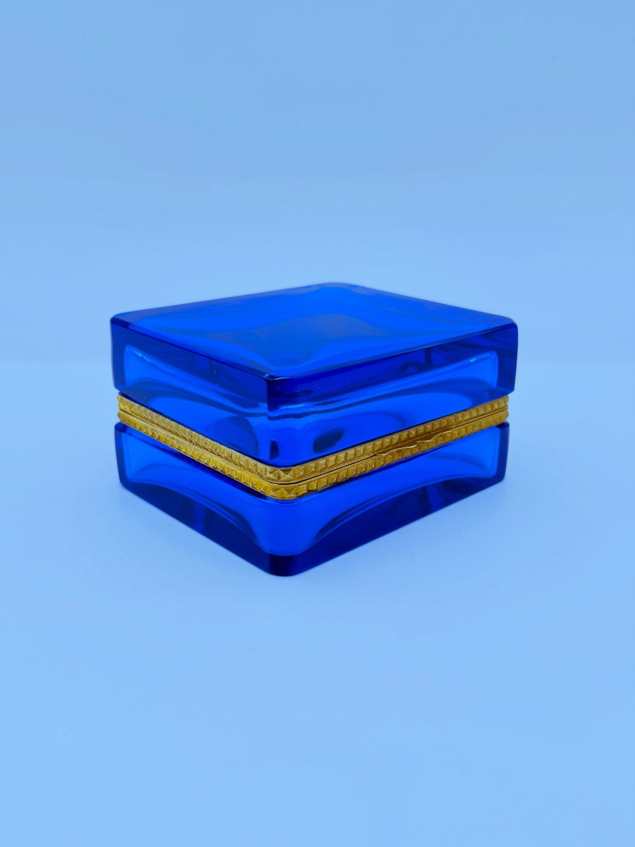 Boîte en cristal français bleu saphir-photo-6