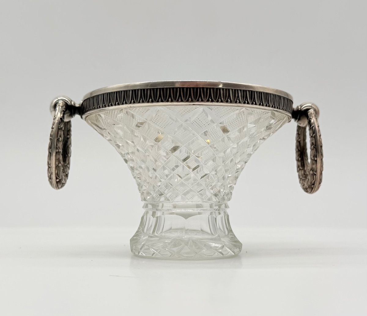 Fabergé Glass And Silver Mounted Vase,fully Marked 