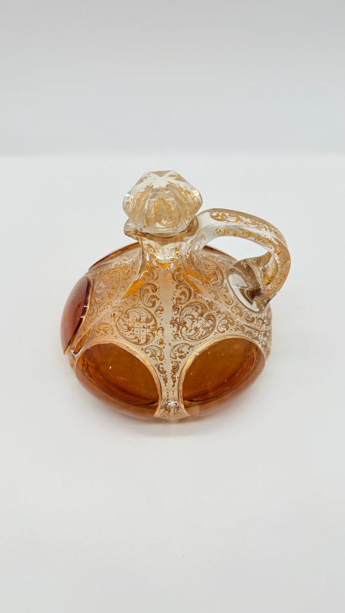 Paire de cruches en verre Moser design cabochon,XIXeme-photo-1