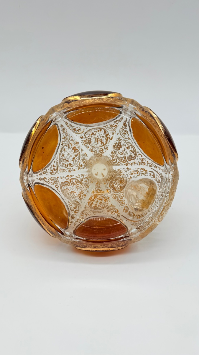 Paire de cruches en verre Moser design cabochon,XIXeme-photo-5