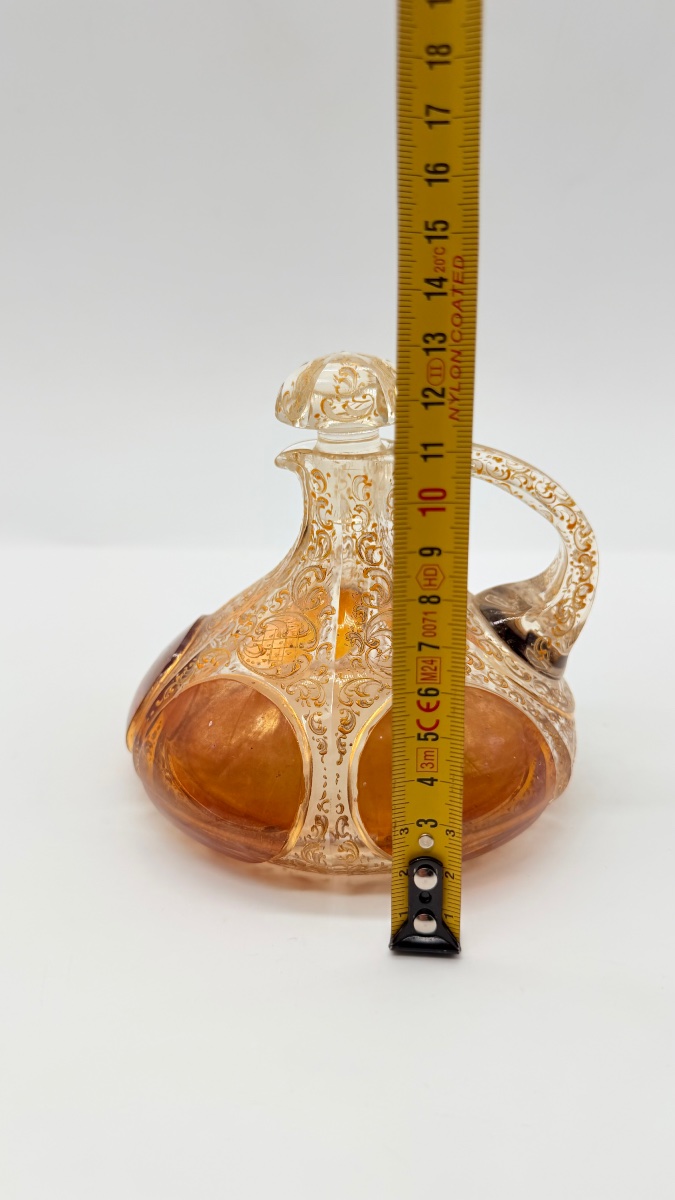 Paire de cruches en verre Moser design cabochon,XIXeme-photo-8