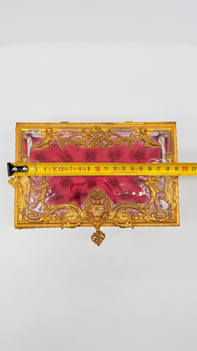 Crystal Jewelry Box With Gilded Bronze Decorations, 19th Century-photo-4