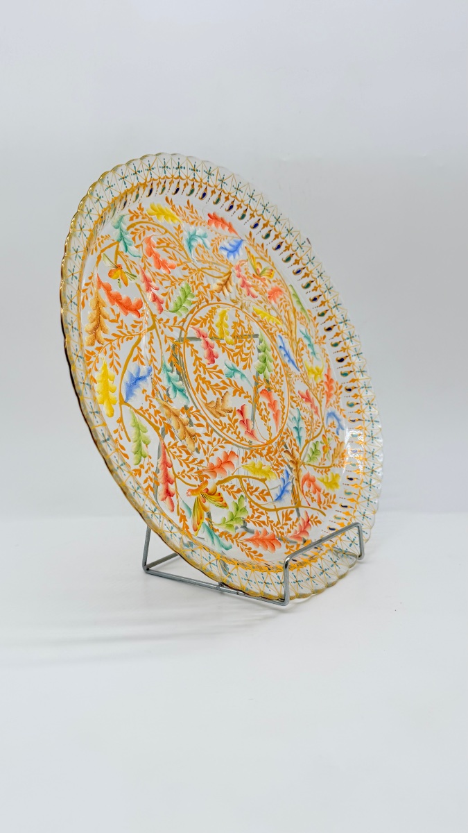 Pair Of Moser Enameled Glass  Chargers-photo-5