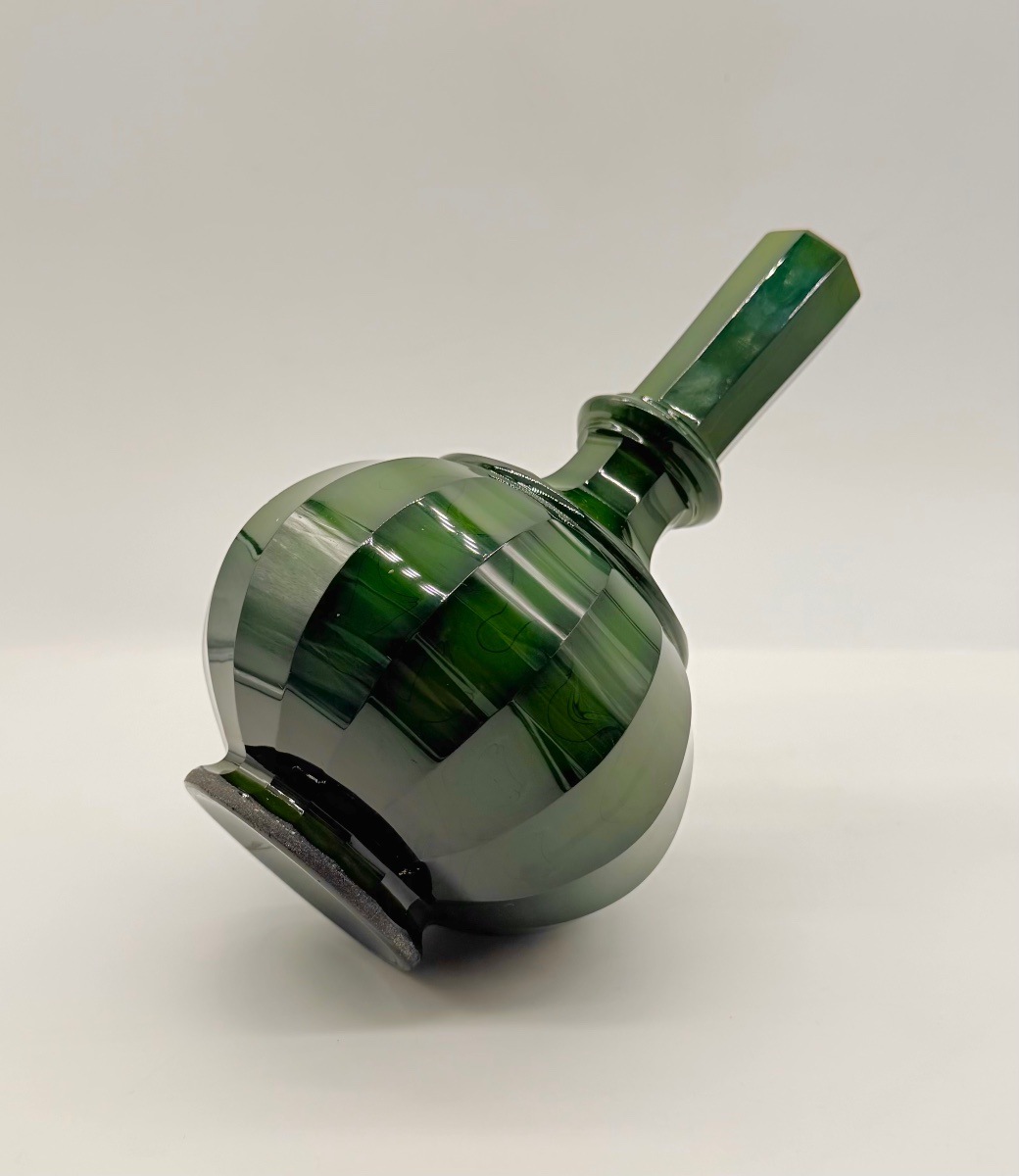 Lithyalin Bohemian Glass Vase By Egermann -photo-2