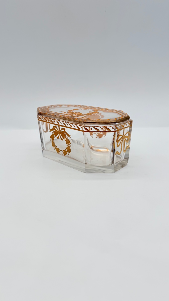 Boîte à bijoux en verre de Baccarat, époque Napoléon III-photo-2