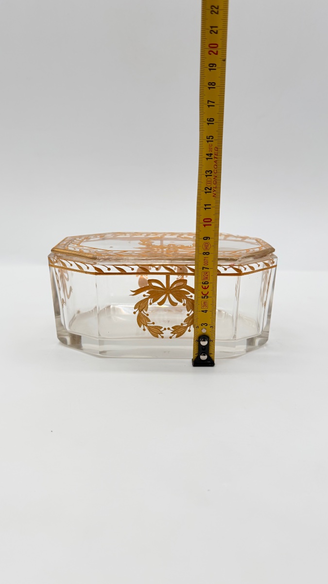 Boîte à bijoux en verre de Baccarat, époque Napoléon III-photo-3