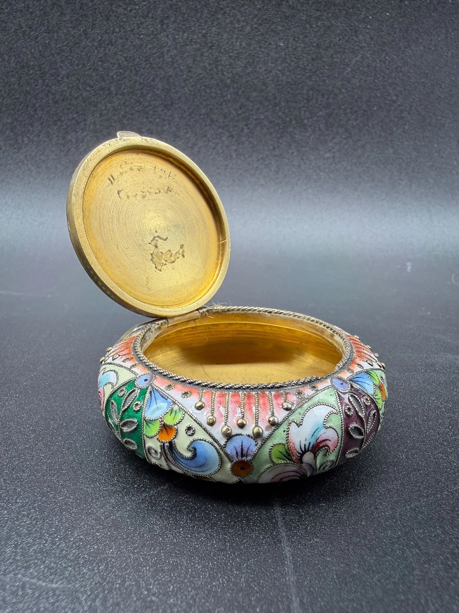 Antique Russian Silver Polychrome Enamel, 6th Artel, Christie's Provenance -photo-2