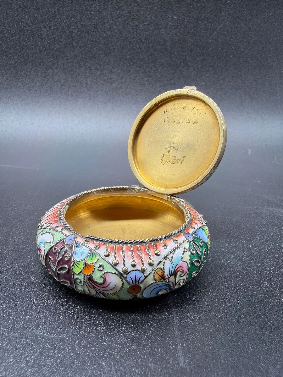 Antique Russian Silver Polychrome Enamel, 6th Artel, Christie's Provenance -photo-4