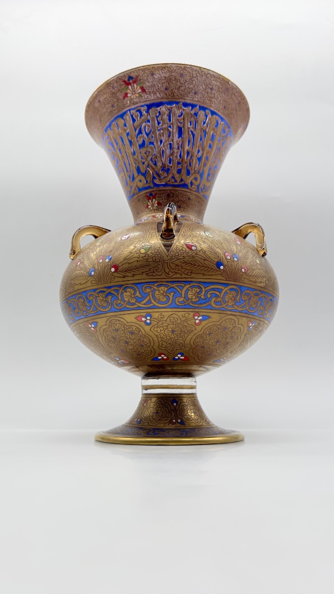 LAMPE DE MOSQUÉE EN VERRE, SYRIE Ou l'Égypte ,XIXeme-photo-2