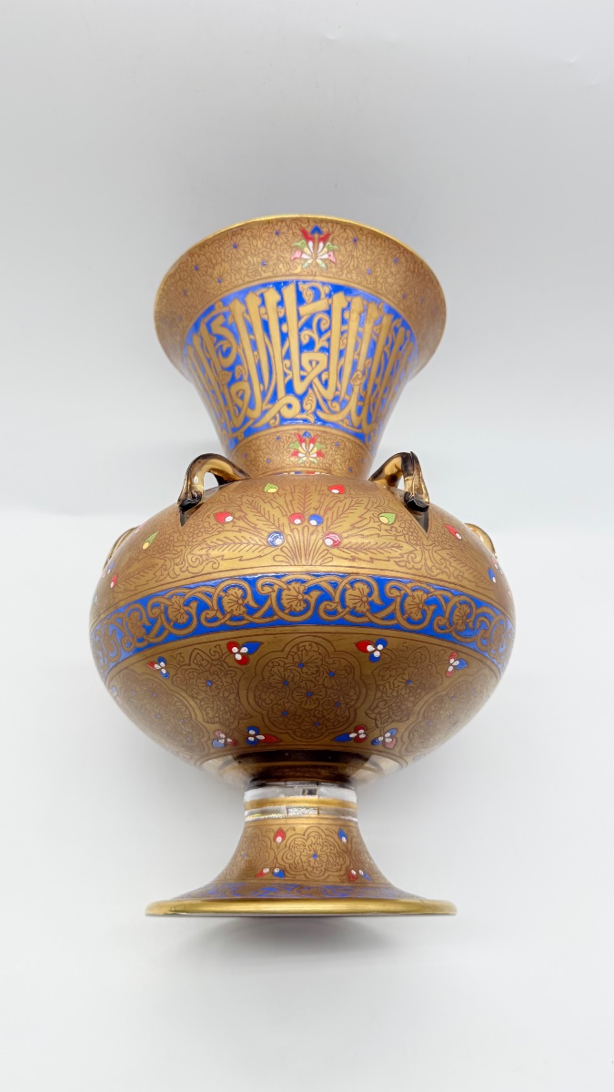 LAMPE DE MOSQUÉE EN VERRE, SYRIE Ou l'Égypte ,XIXeme-photo-3