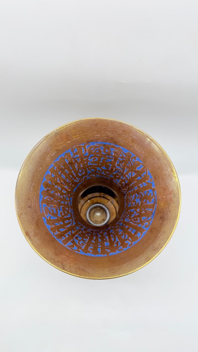 LAMPE DE MOSQUÉE EN VERRE, SYRIE Ou l'Égypte ,XIXeme-photo-4