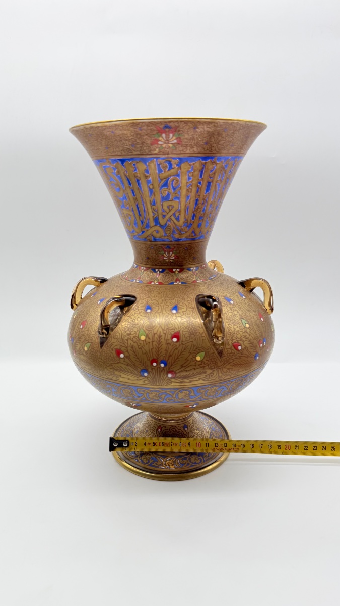 LAMPE DE MOSQUÉE EN VERRE, SYRIE Ou l'Égypte ,XIXeme-photo-1