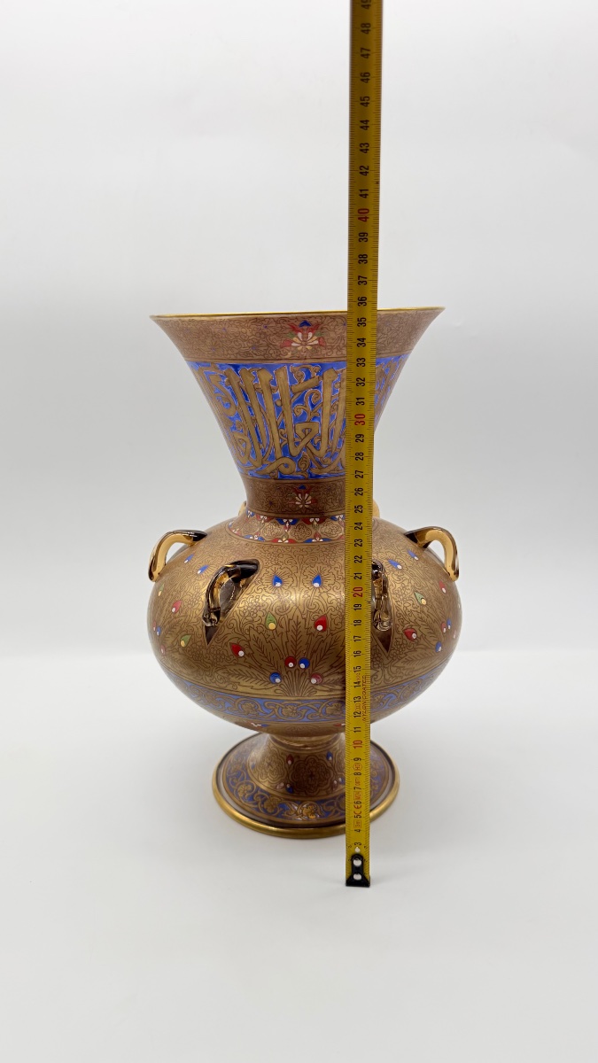 LAMPE DE MOSQUÉE EN VERRE, SYRIE Ou l'Égypte ,XIXeme-photo-2