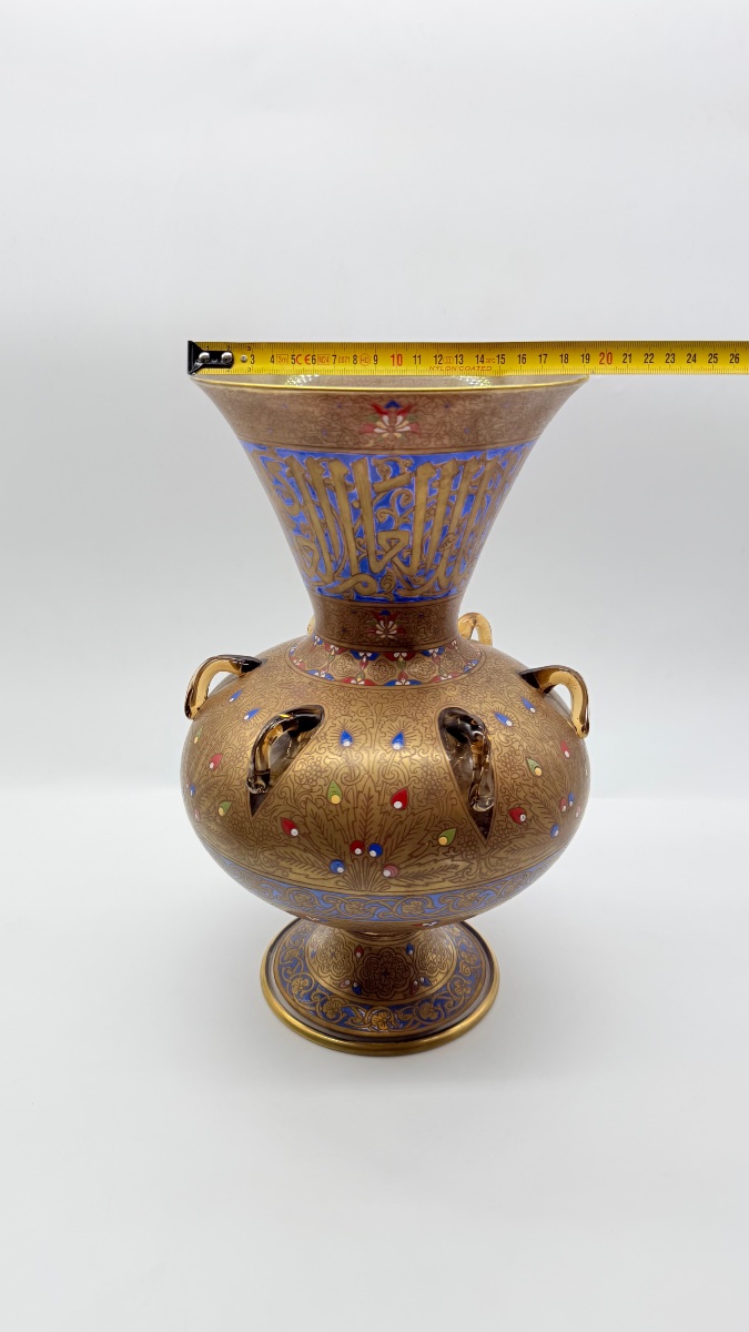 LAMPE DE MOSQUÉE EN VERRE, SYRIE Ou l'Égypte ,XIXeme-photo-3