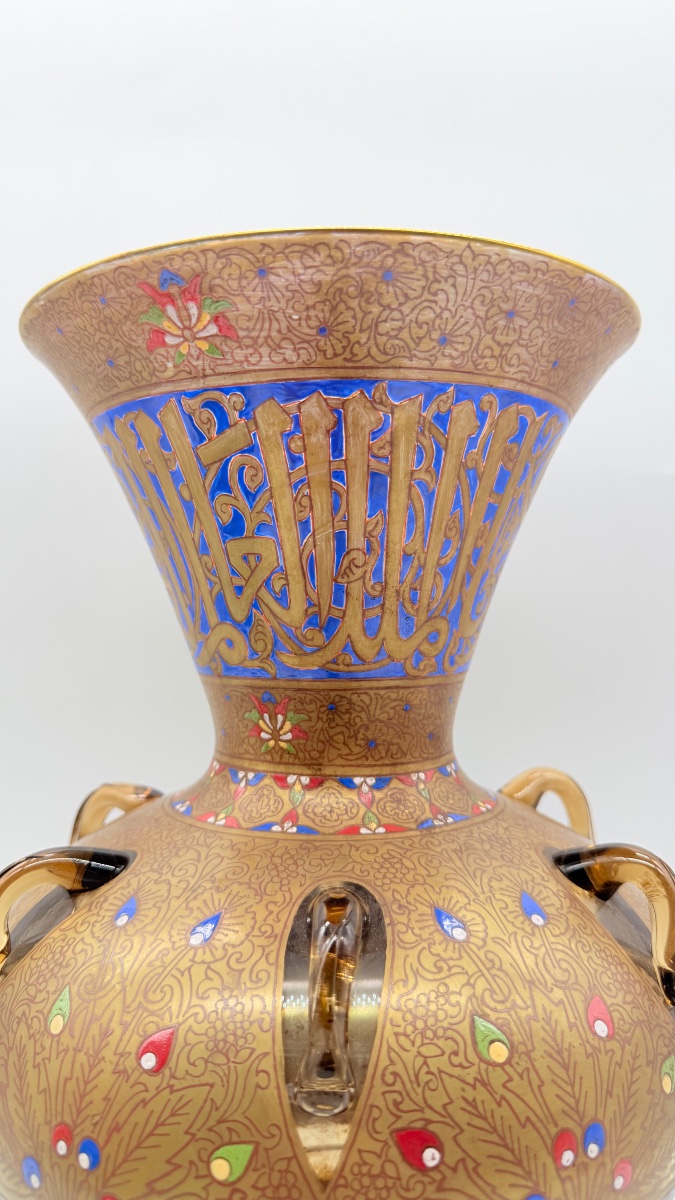 LAMPE DE MOSQUÉE EN VERRE, SYRIE Ou l'Égypte ,XIXeme-photo-4
