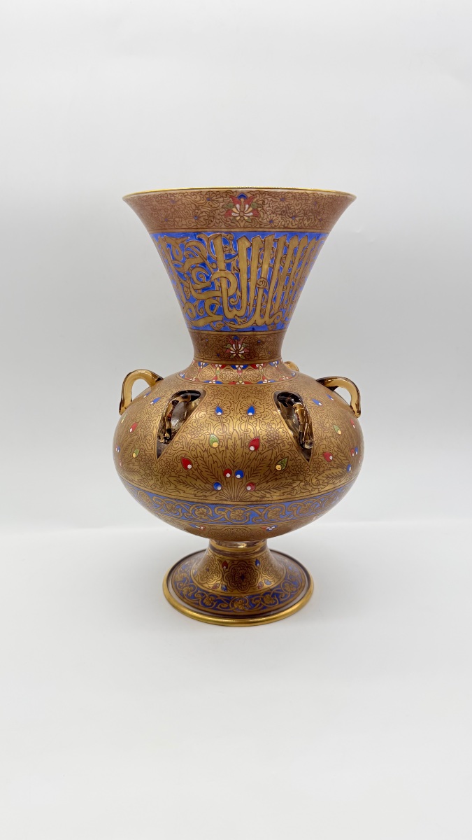 LAMPE DE MOSQUÉE EN VERRE, SYRIE Ou l'Égypte ,XIXeme-photo-5