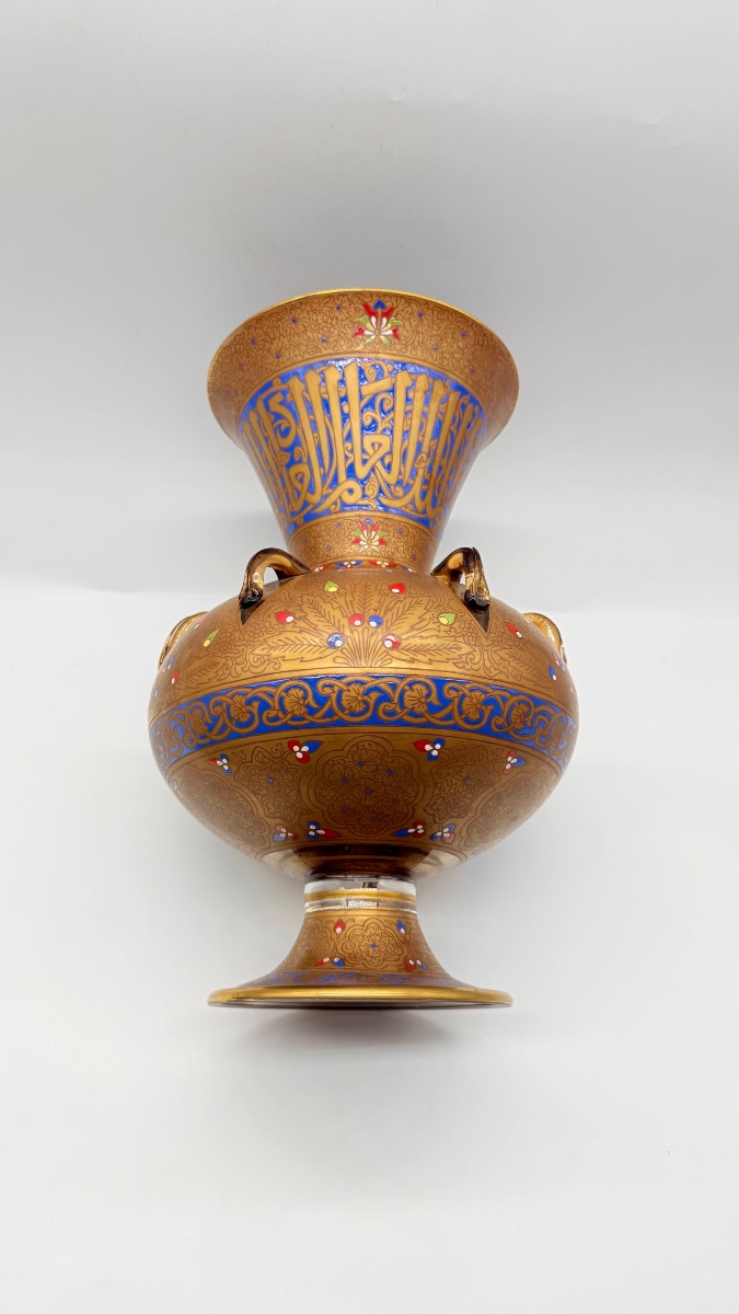 LAMPE DE MOSQUÉE EN VERRE, SYRIE Ou l'Égypte ,XIXeme-photo-7