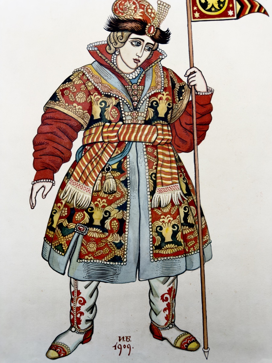Aquarelle russe d'Ivan Bilibin, signée et datée-photo-2