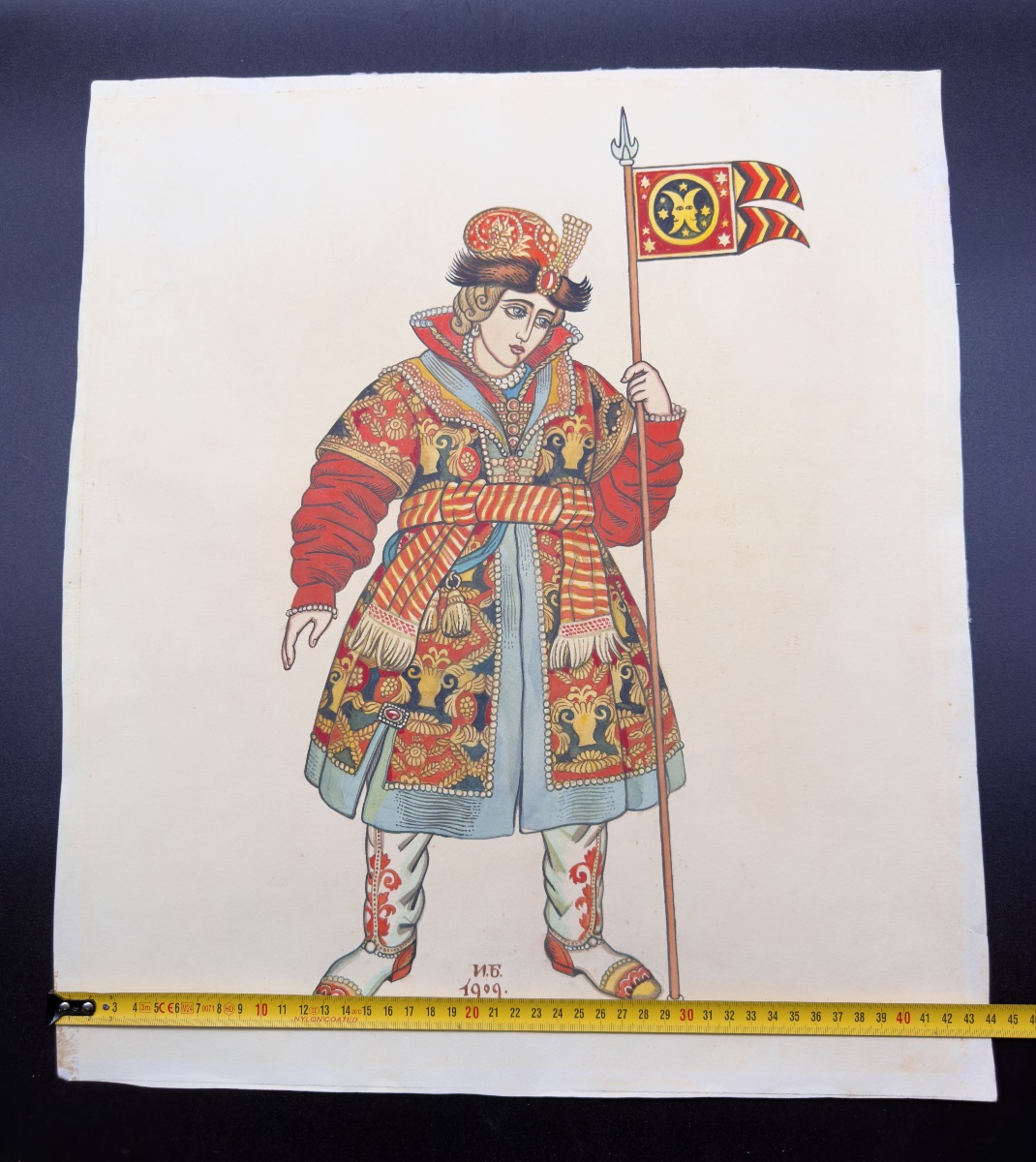 Aquarelle russe d'Ivan Bilibin, signée et datée-photo-2
