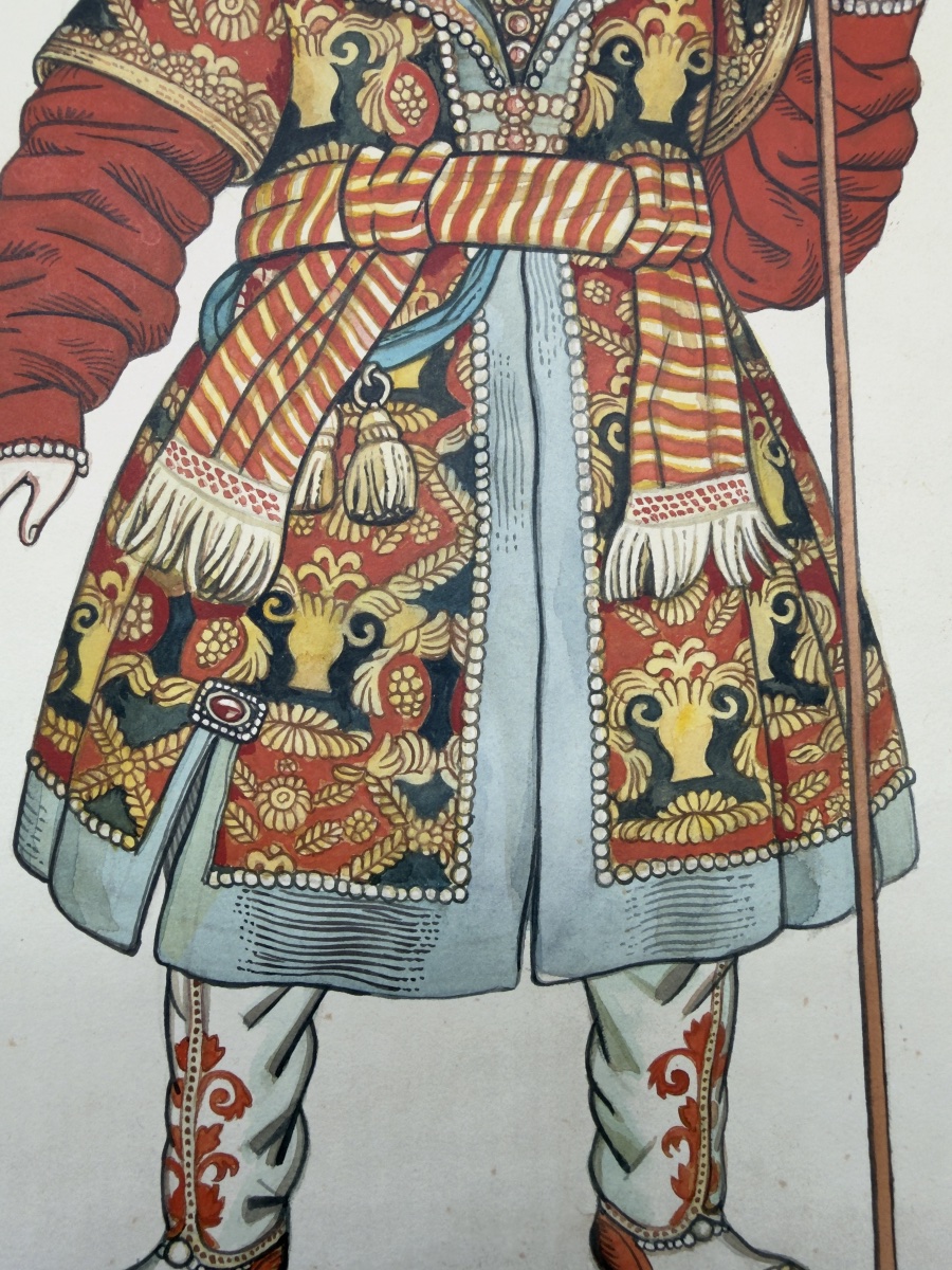 Aquarelle russe d'Ivan Bilibin, signée et datée-photo-4