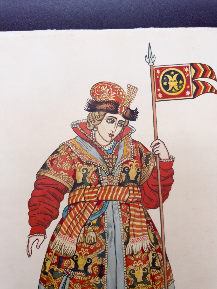 Aquarelle russe d'Ivan Bilibin, signée et datée-photo-7