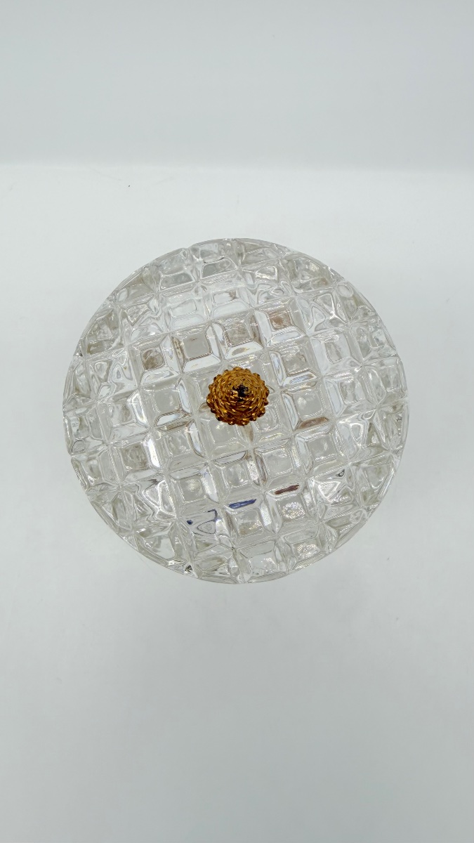 COFFRET A BIJOUX EN CRISTAL TAILLE ET BRONZE DORE D'EPOQUE CHARLES X-photo-4