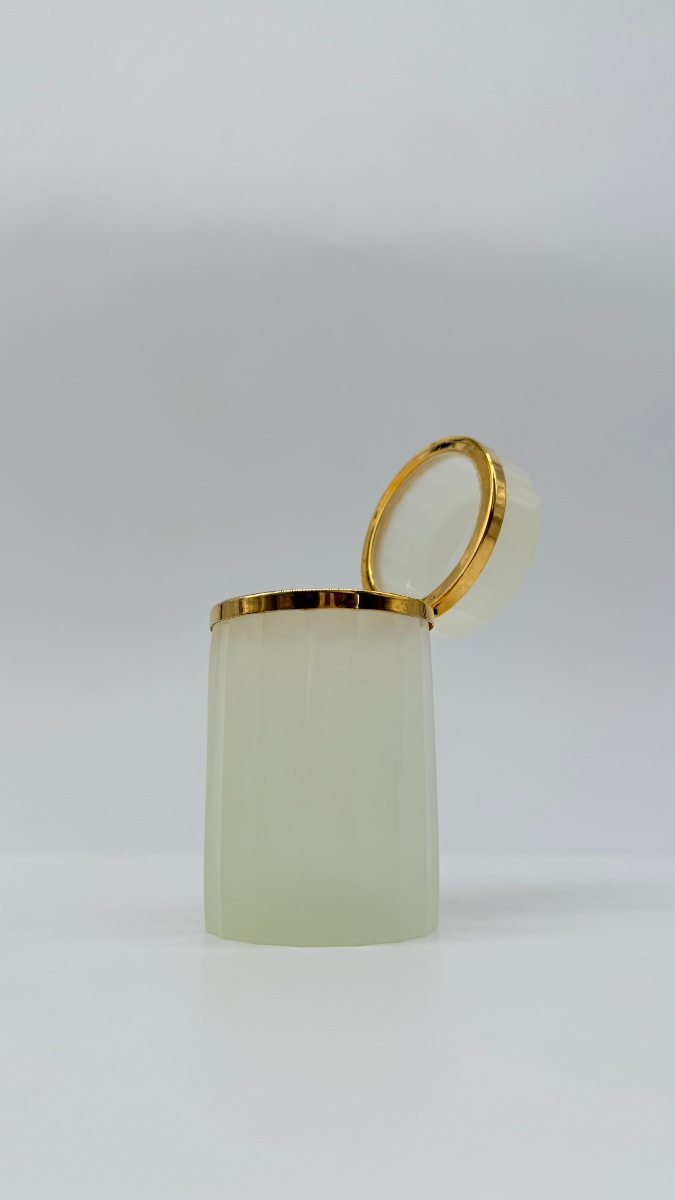 Antique Opaline Cylindrical Box -photo-2
