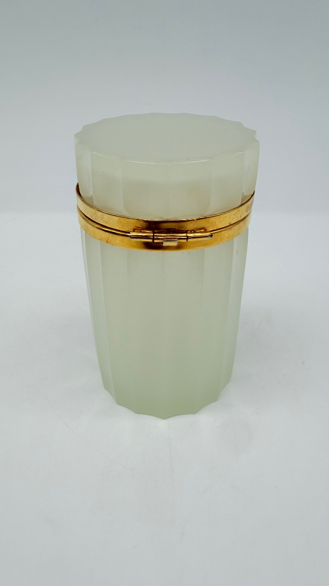 Antique Opaline Cylindrical Box -photo-3