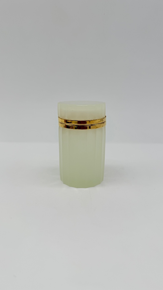 Antique Opaline Cylindrical Box 