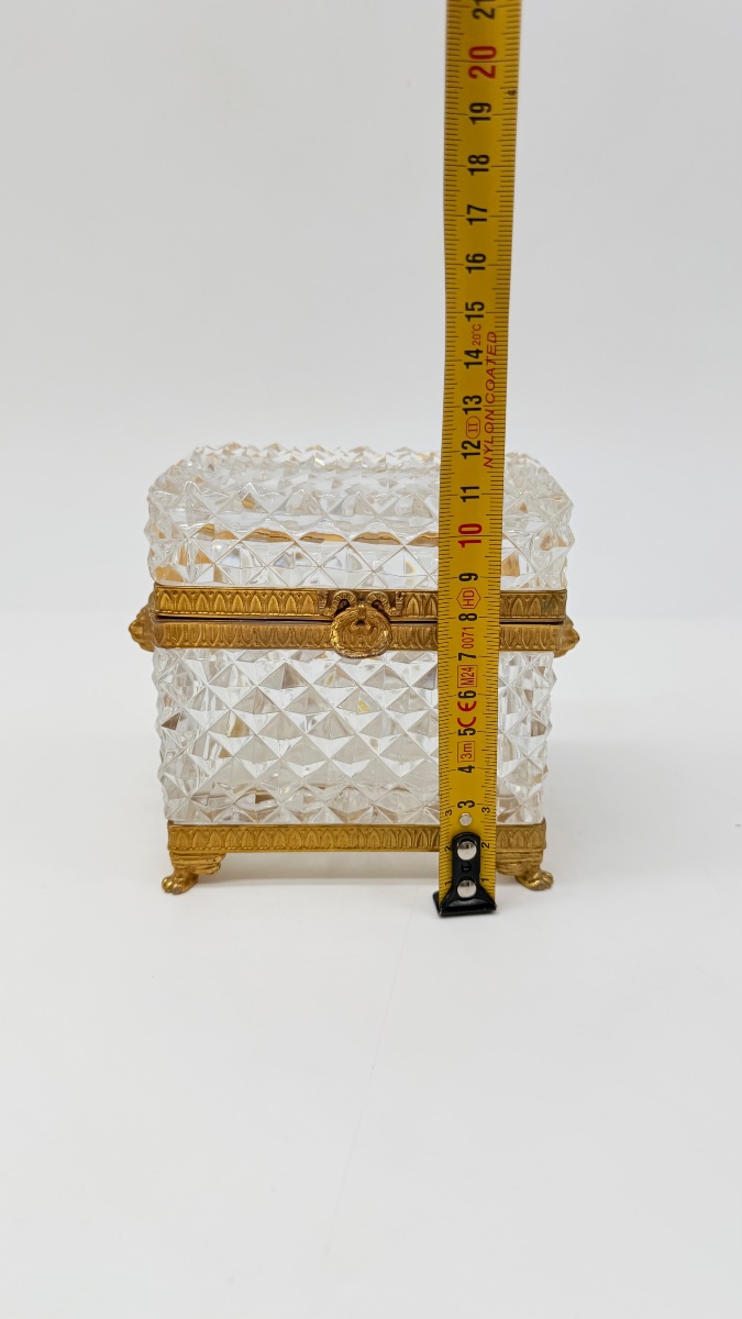 Antique Baccarat Crystal Box With A Bow-shaped Clasp-photo-5