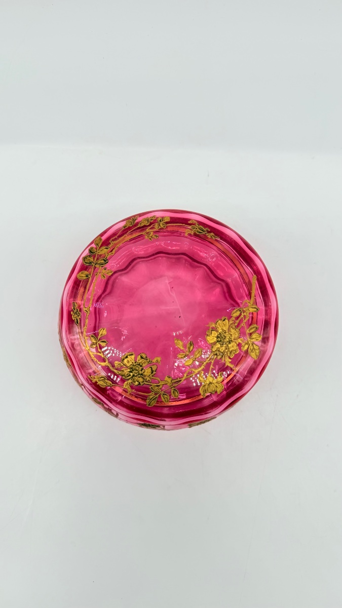 Baccarat Crystal Box With Gold Enamel, 19th Century-photo-2