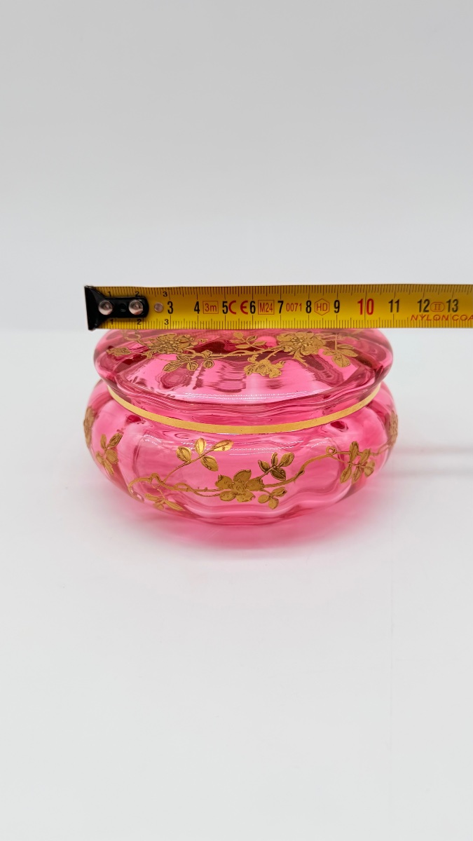 Baccarat Crystal Box With Gold Enamel, 19th Century-photo-4