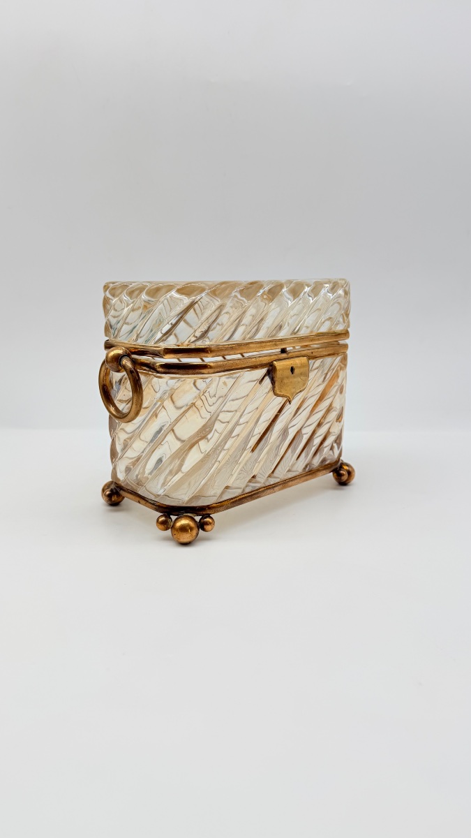 Grand coffret en cristal Baccarat,XIXe siècle-photo-2