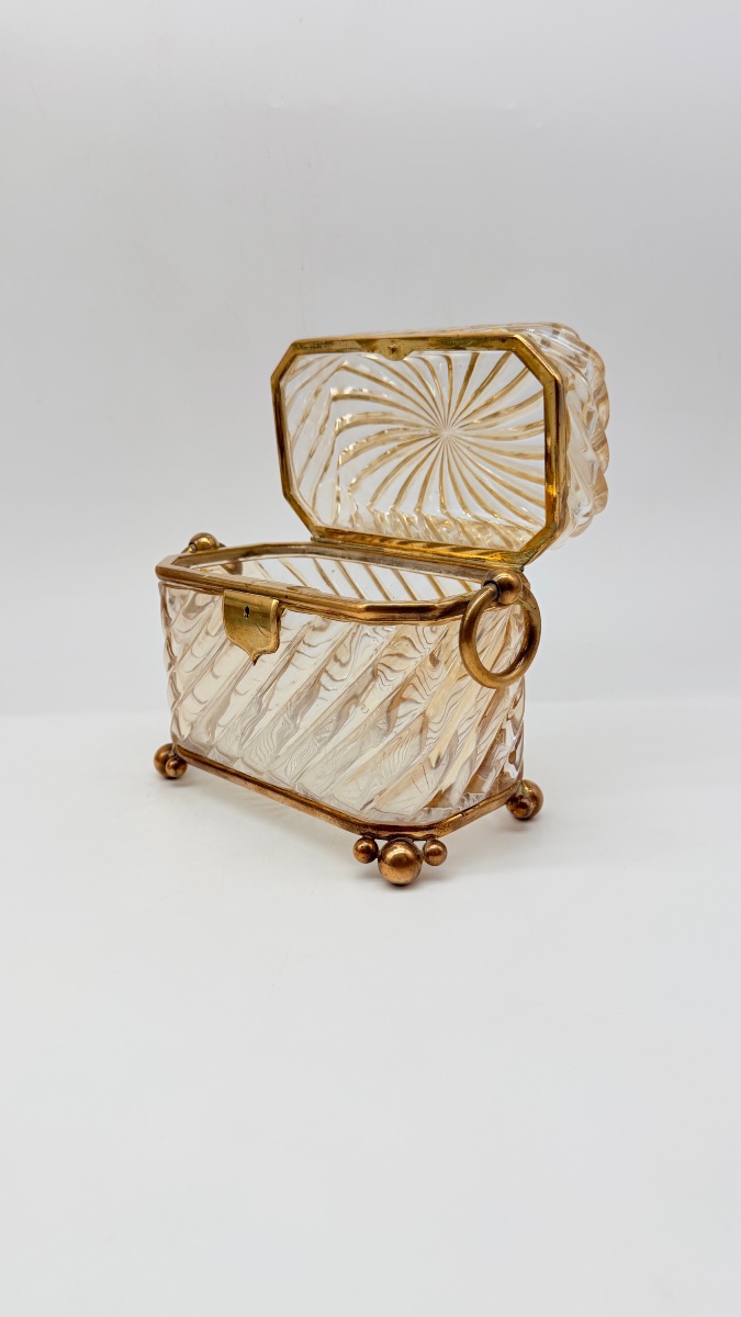 Grand coffret en cristal Baccarat,XIXe siècle-photo-1