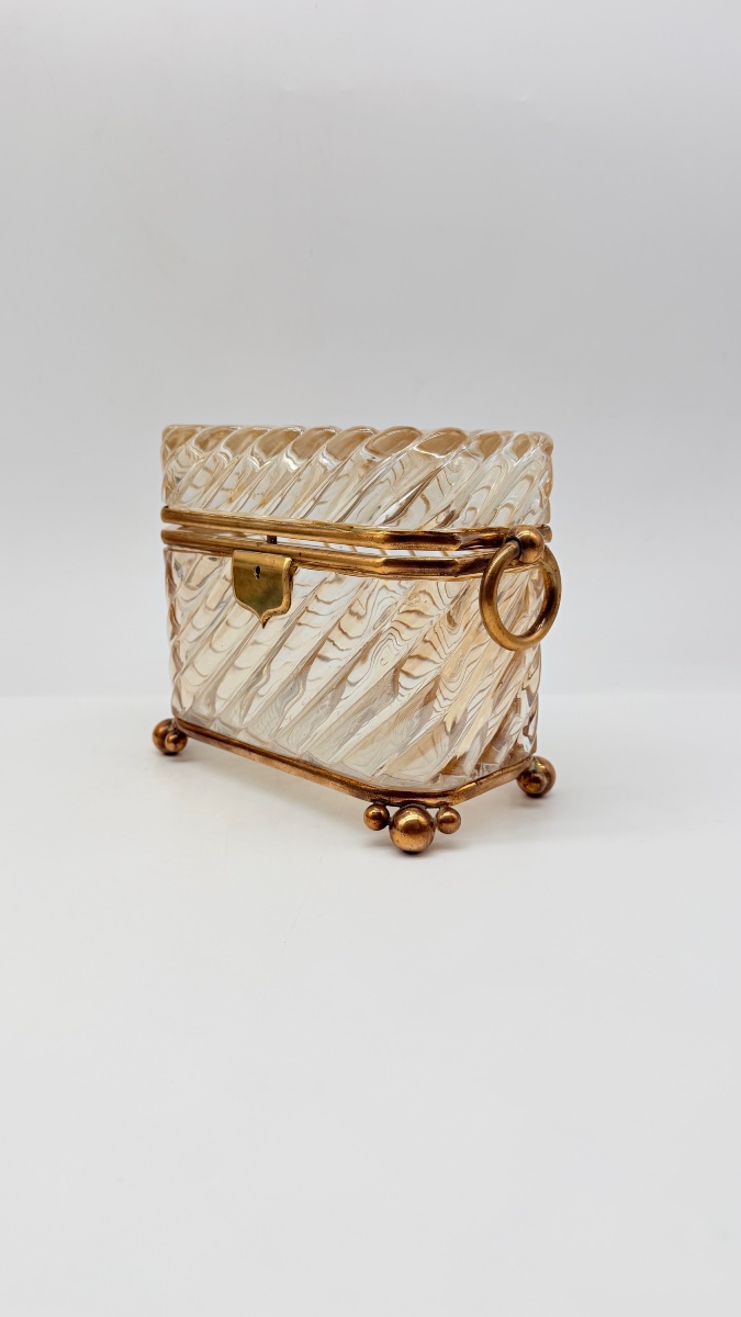 Grand coffret en cristal Baccarat,XIXe siècle-photo-2