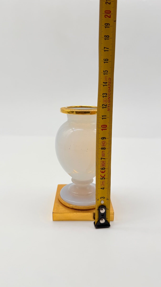 Bulle De Savon Opaline Glass Vase Resting On A Gilded Bronze Pedestal, Charles X-photo-4