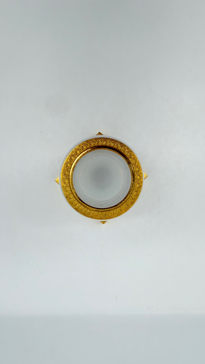 Bulle De Savon Opaline Glass Vase Resting On A Gilded Bronze Pedestal, Charles X-photo-3