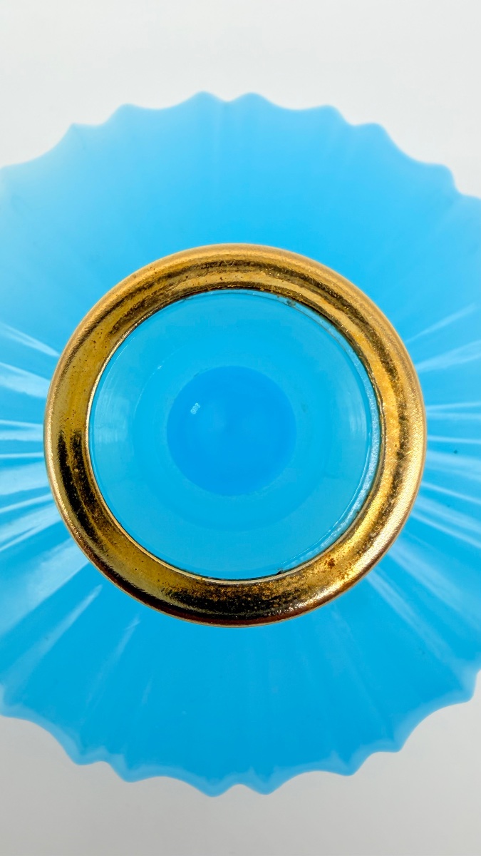 Flacon de parfum français en opaline bleue-photo-4