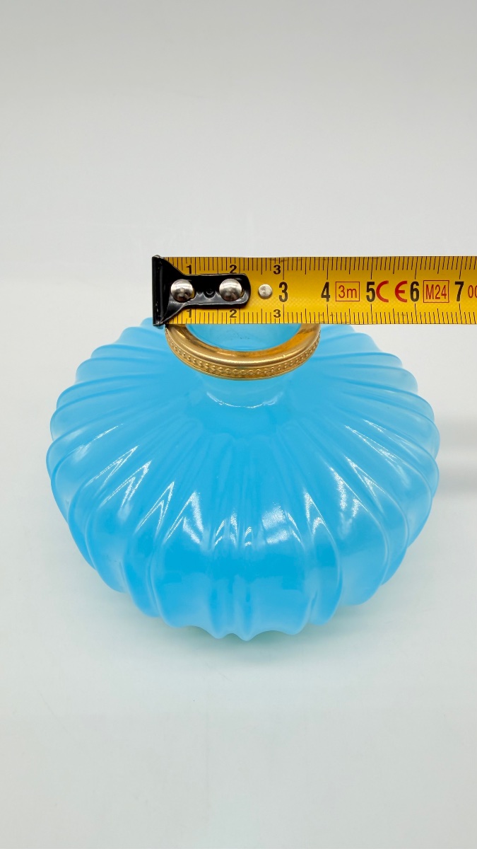 Flacon de parfum français en opaline bleue-photo-5