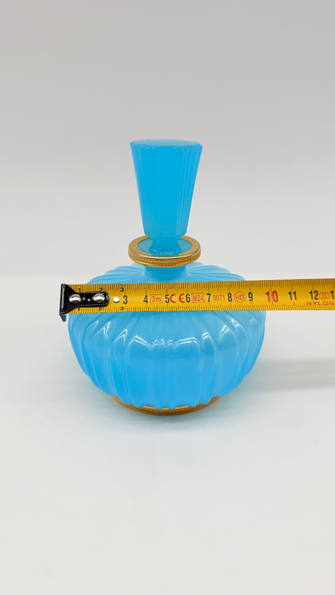 Flacon de parfum français en opaline bleue-photo-6