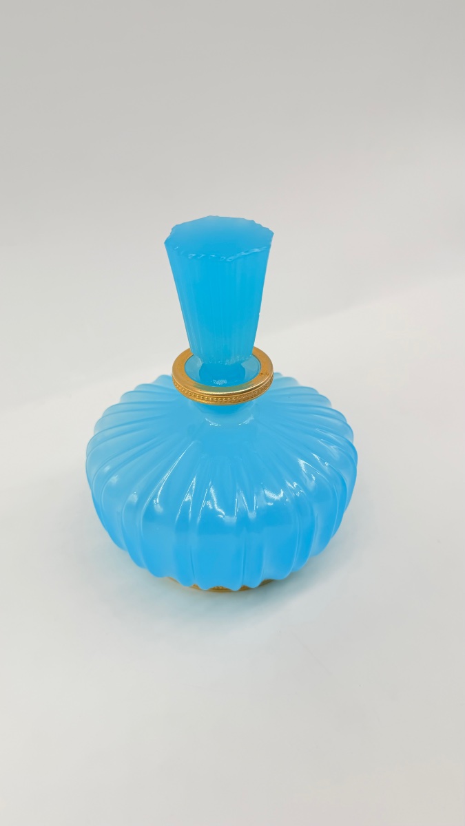 Flacon de parfum français en opaline bleue-photo-8