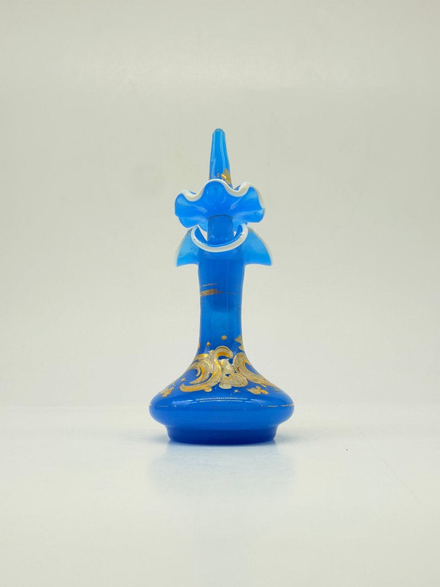 Turquoise Blue Opaline Scent Bottle With Gilt Enamel Decoration, Napoleon III Period