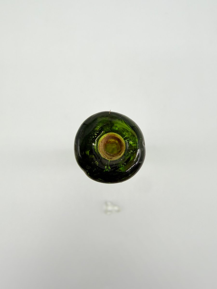 Flacon à sel ou à parfum en cristal  vert emeraude  gravé, Bohême, XIXe siècle-photo-3