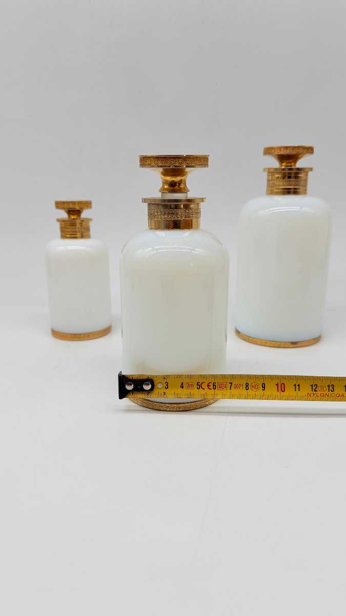 Set de trois flacons de parfum  en opaline irisée « bulle de savon », France, XXe siècle-photo-6