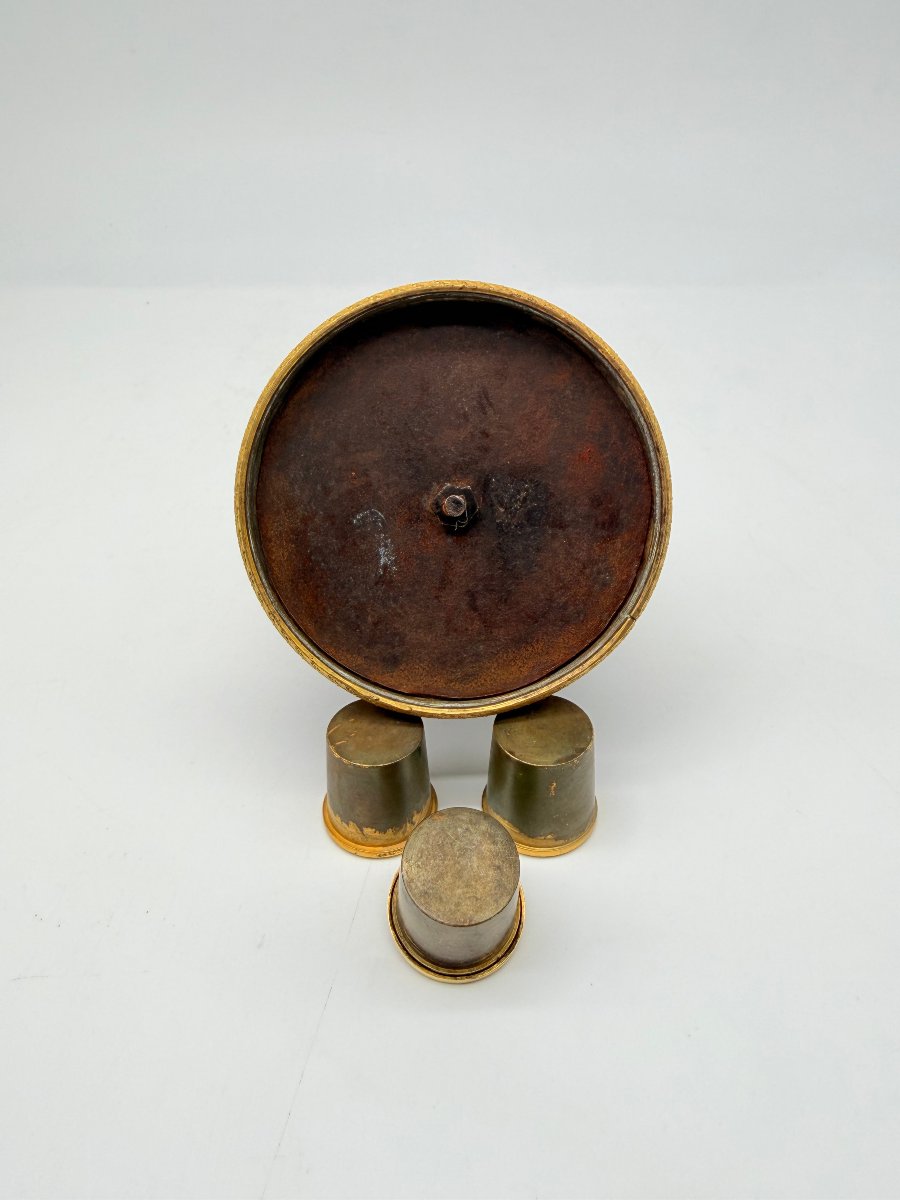 Encrier de bureau en opaline bleu cobalt et bronze doré, époque Charles X, vers 1830-photo-4
